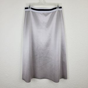 Zara Trafaluc Silver Metallic Midi Skirt Size Large
